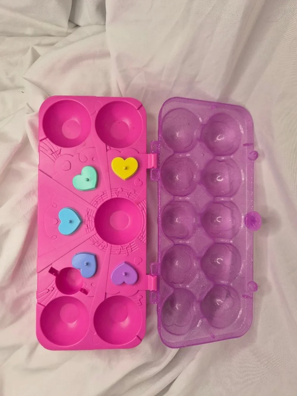 Spin Master Pink Glitter Toy Storage Case Heart Shaped Accessory Display Box